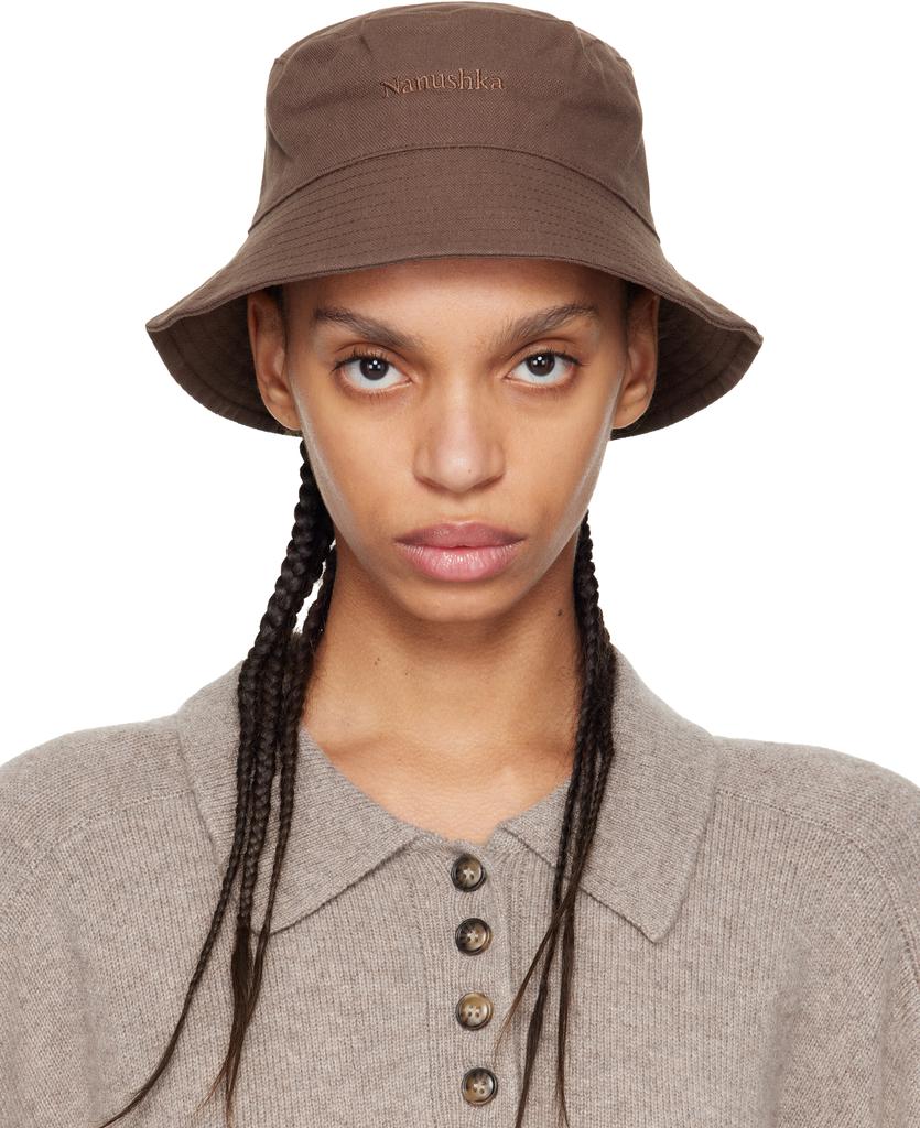 Nanushka Brown Caran Bucket Hat