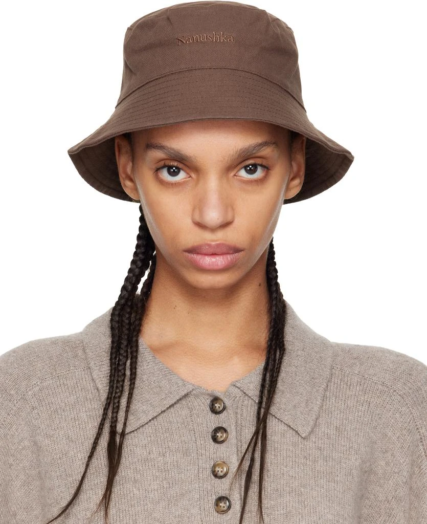 Nanushka Brown Caran Bucket Hat 1