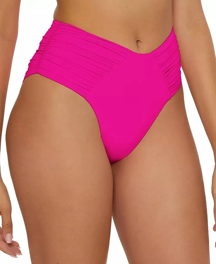 Becca Women's Ruched High-Waist Bikini Bottoms 2