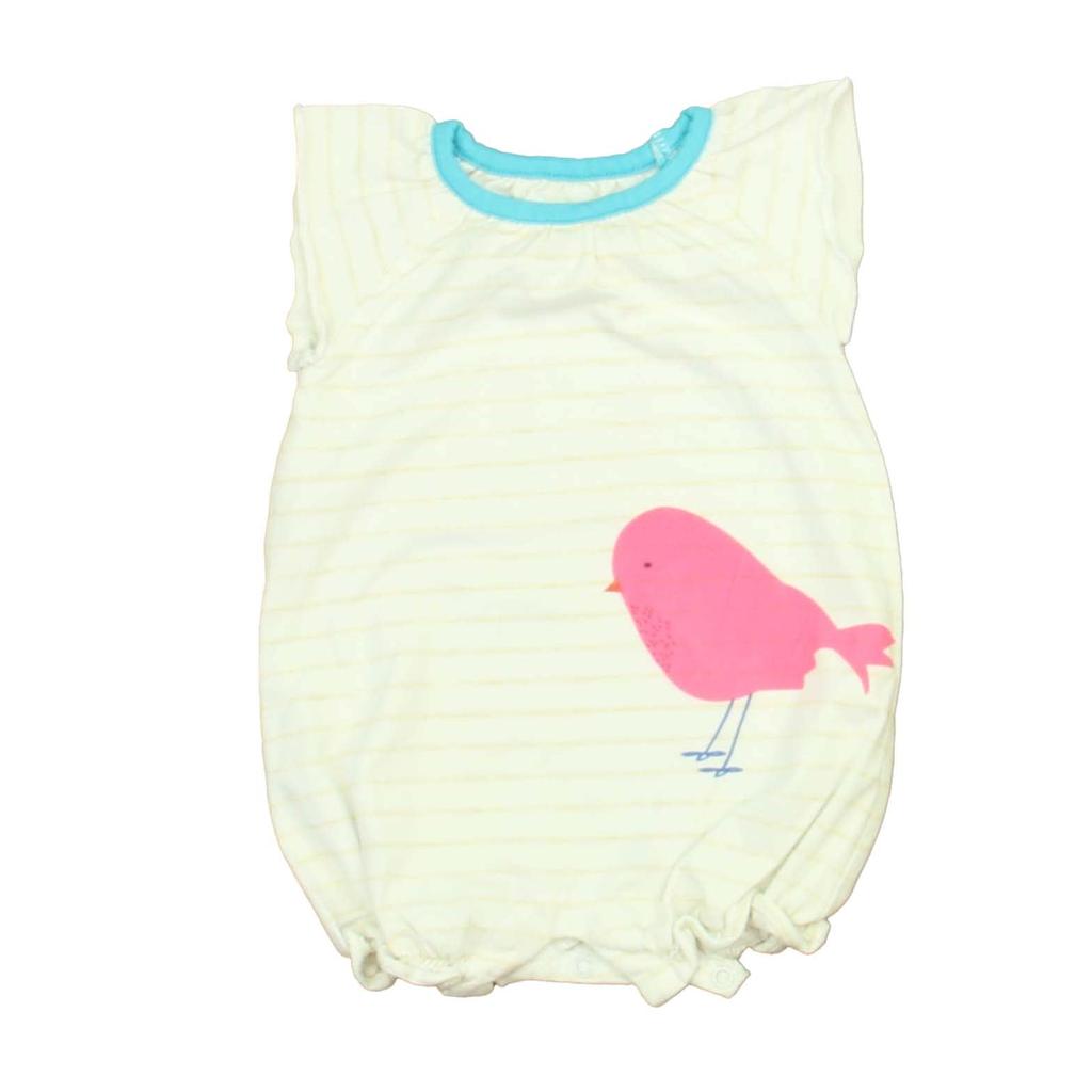 Egg Girls White Stripe | Pink Bird Romper