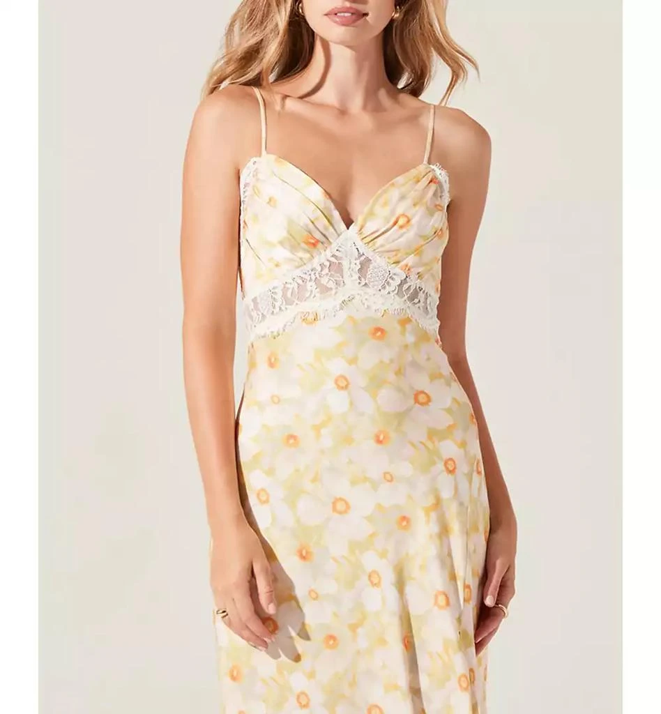 ASTR Women's Ivanna Floral Lace-Trim Sweetheart Maxi Dress 2