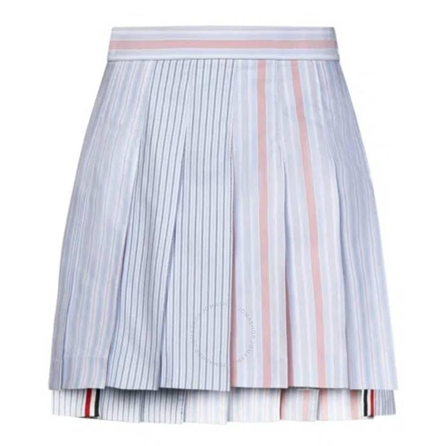 Thom Browne Grey And White Cotton-Wool Blend Skirt – On Sale