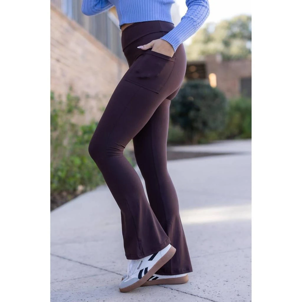 Julia Rose Julia Rose - Brandy With Pockets Flare Leggings 4