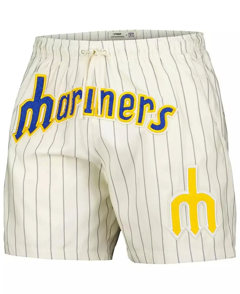 Pro Standard Men's Cream Seattle Mariners Pinstripe Retro Classic Woven Shorts 2