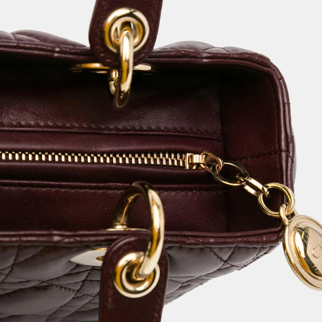 Dior Dior Burgundy Medium Lambskin Cannage Lady Dior 9