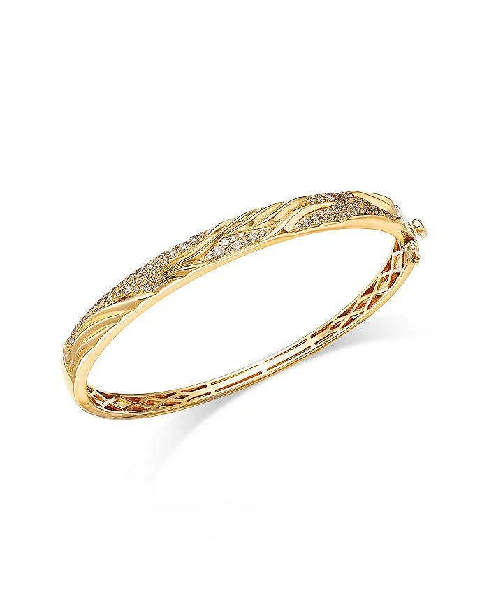 Bloomingdale
s Fine Collection Diamond Textured Bangle Bracelet in 14K Yellow Gold, 0.86 tcw