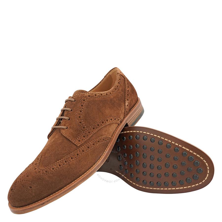 Tods Men's Walnut Light Wingtip Perforated Lace-Ups Derby