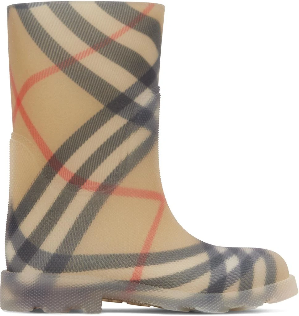 Burberry Kids Beige Check Rubber Marsh High Boots