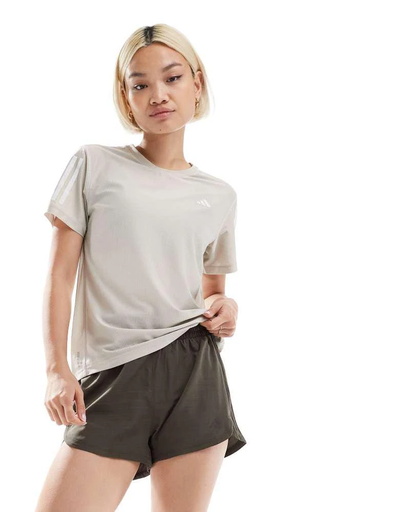 Adidas adidas Running Own The Run t-shirt in stone 1