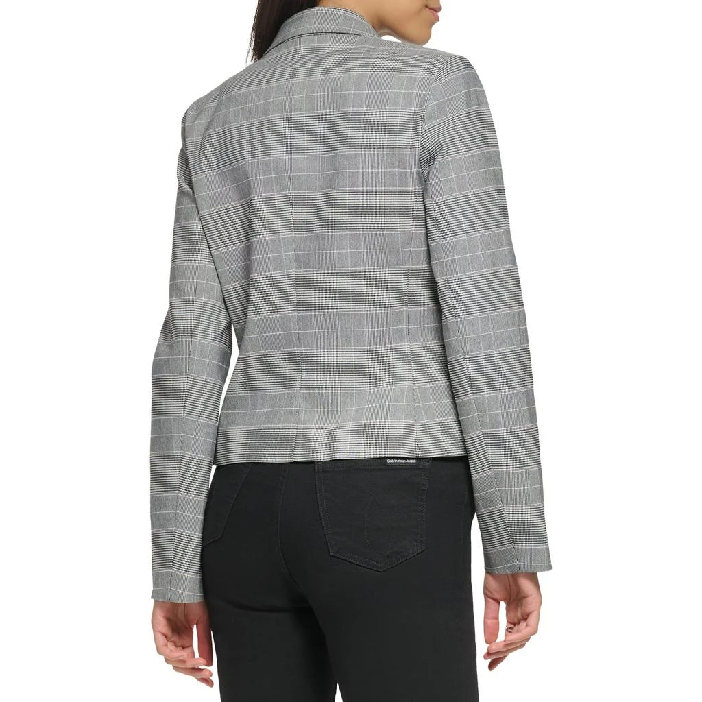 Calvin Klein One-Button Plaid Jacket 2