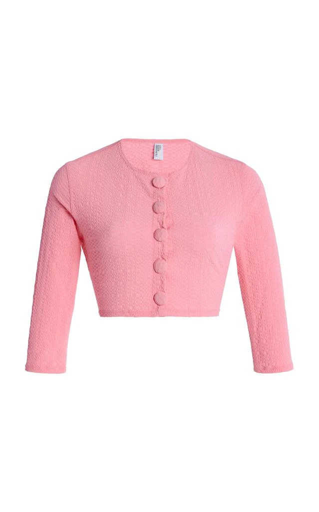 LISA MARIE FERNANDEZ Lisa Marie Fernandez Seersucker Cardigan - Moda Operandi