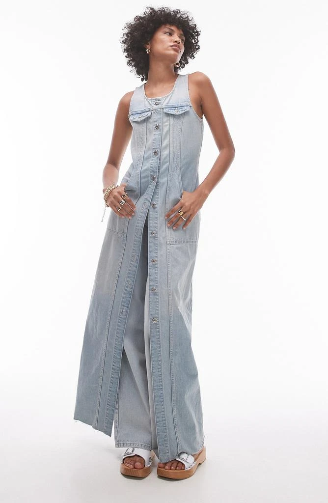 Topshop Sleeveless Denim Maxi Dress 1