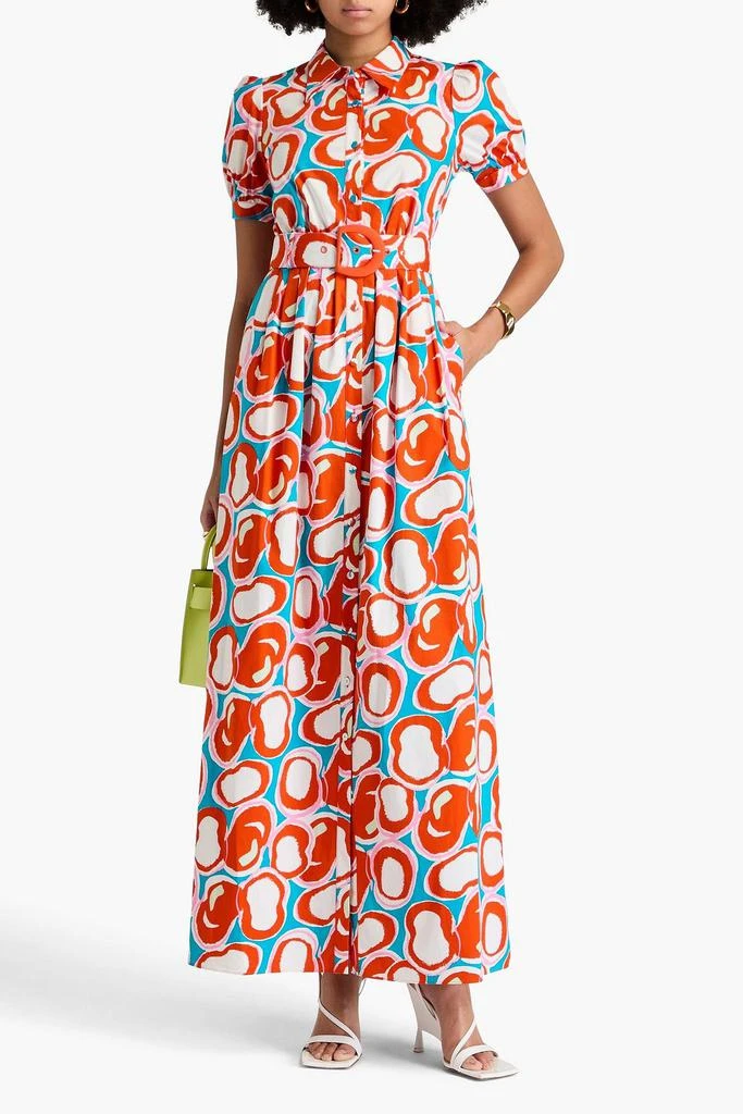 Diane von Furstenberg Paddy pleated printed stretch-cotton poplin maxi shirt dress 2