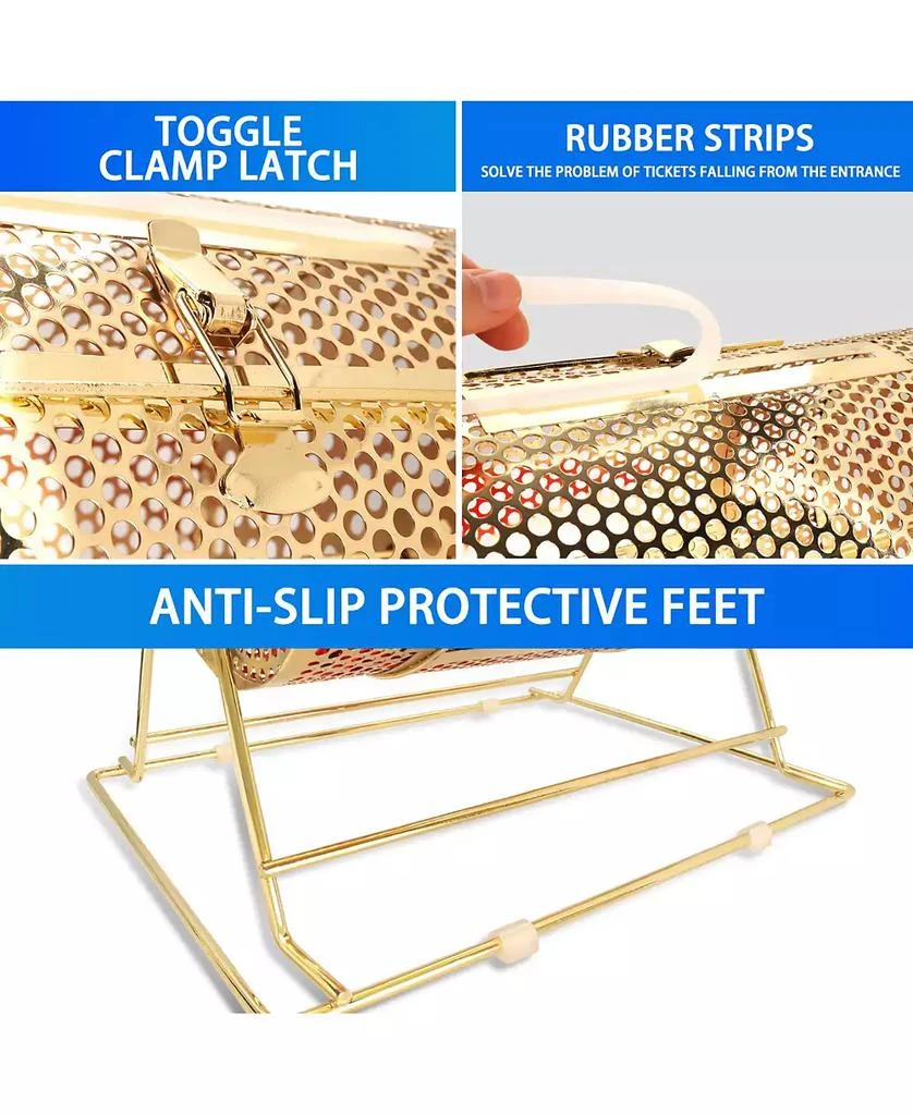 GSE Games 
Sports Expert Raffle Drum,X-Large Brass Raffle Ticket Spinning Cage, Holds 15,000 Tickets or 500 Ping Pong Balls 4