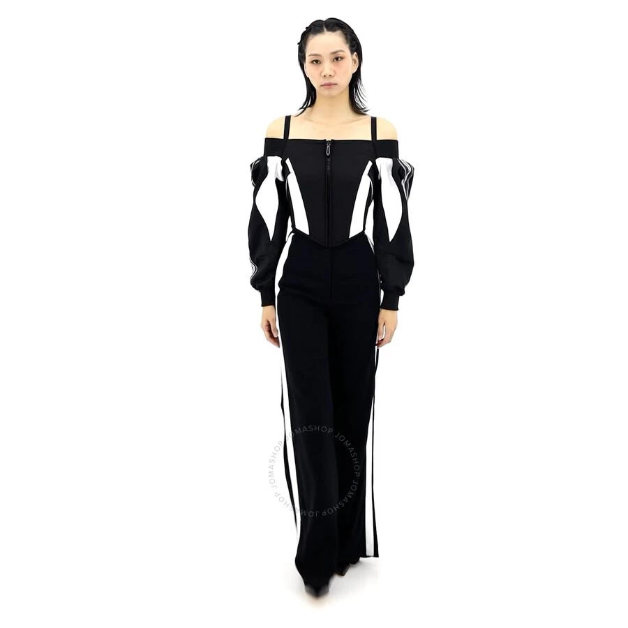 Burberry Ladies Pants Black Highwaist Wide Leg Trousers 1