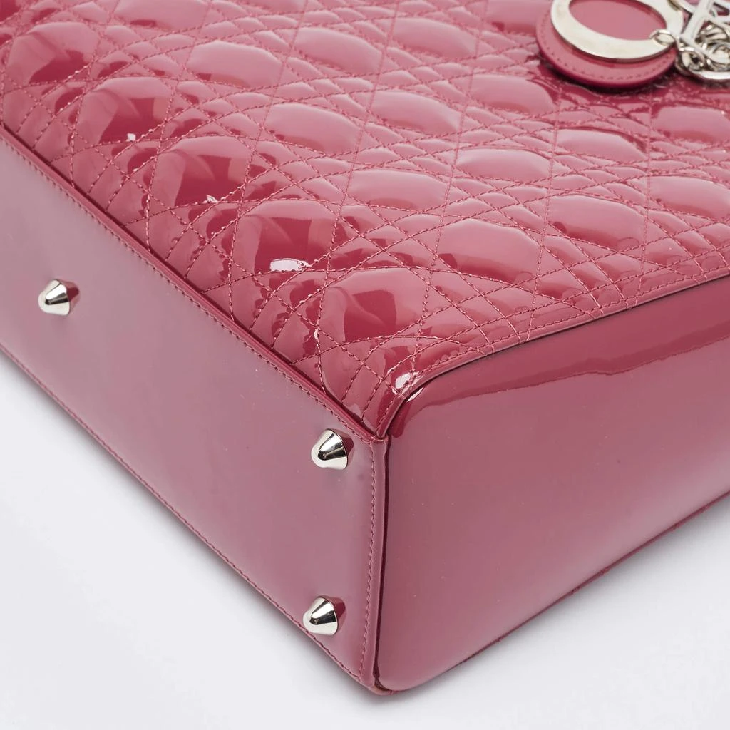 Dior Dior Fuchsia Cannage Patent Leather Large Lady Dior Tote 16