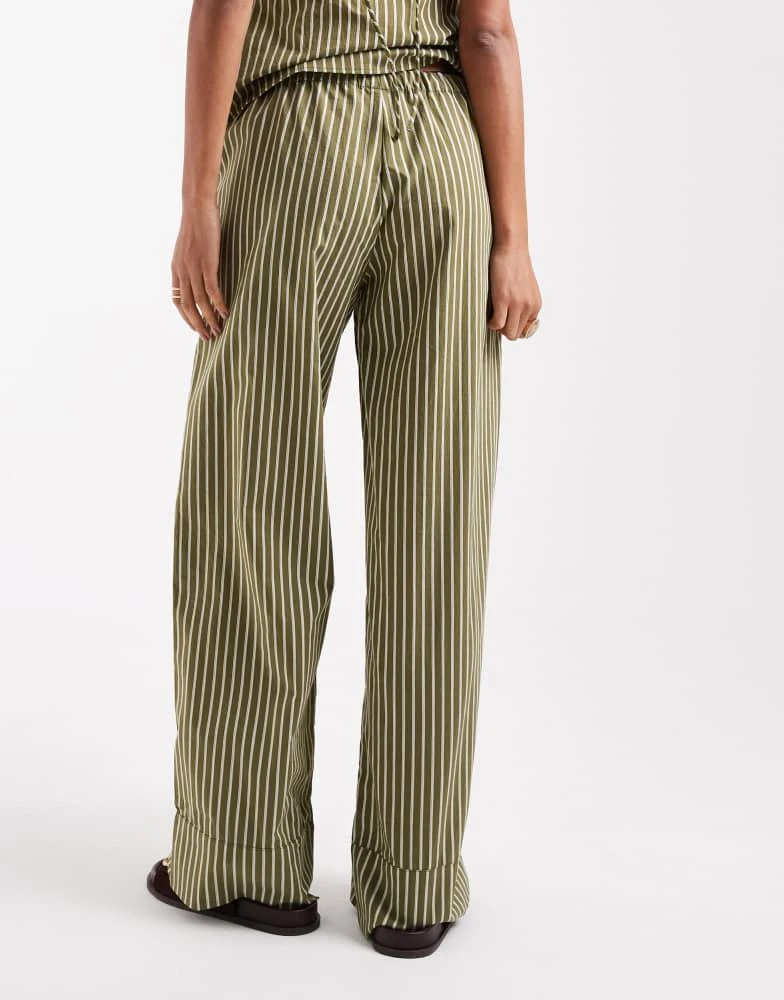 Pull&Bear Pull&Bear striped co-ord trouser in green 3