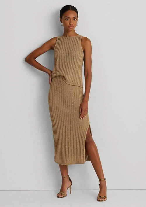 Ralph Lauren Ralph Lauren Rib Knit Linen Pencil Skirt 4