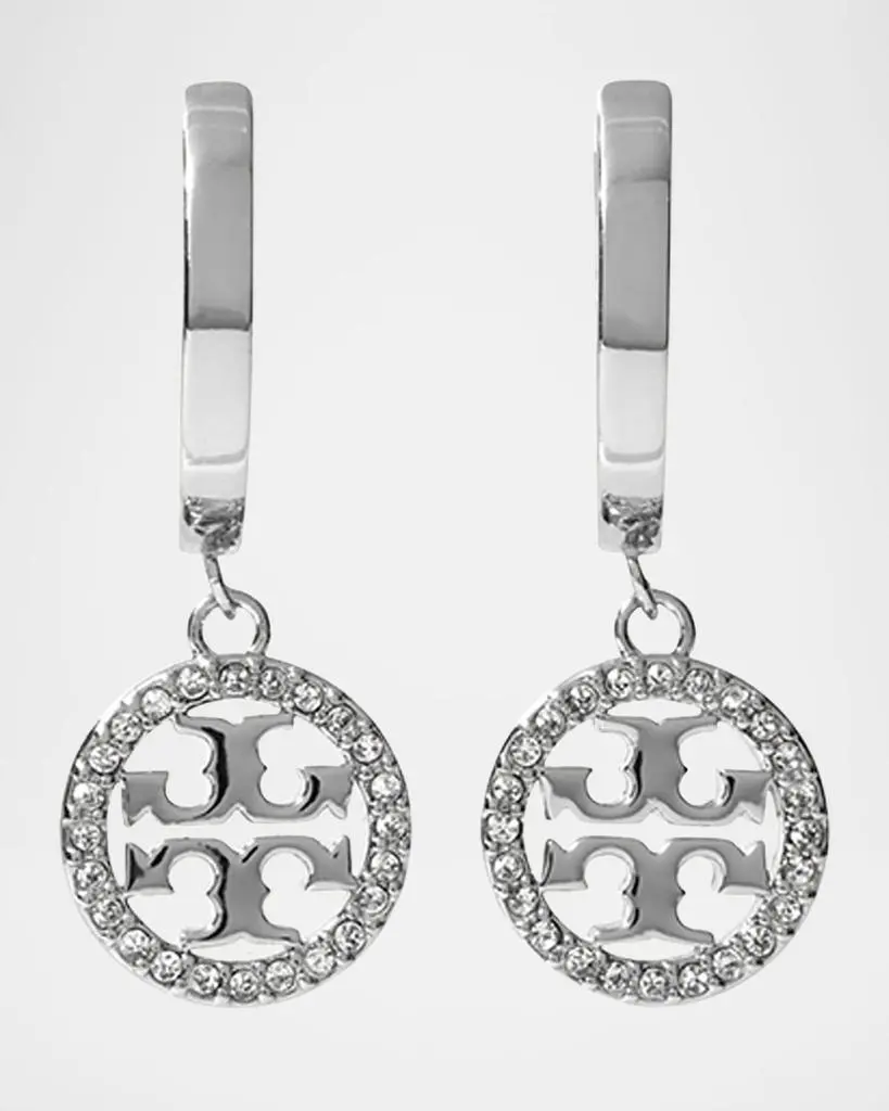 Tory Burch Icon Pavé Clip-On Hoop Earrings