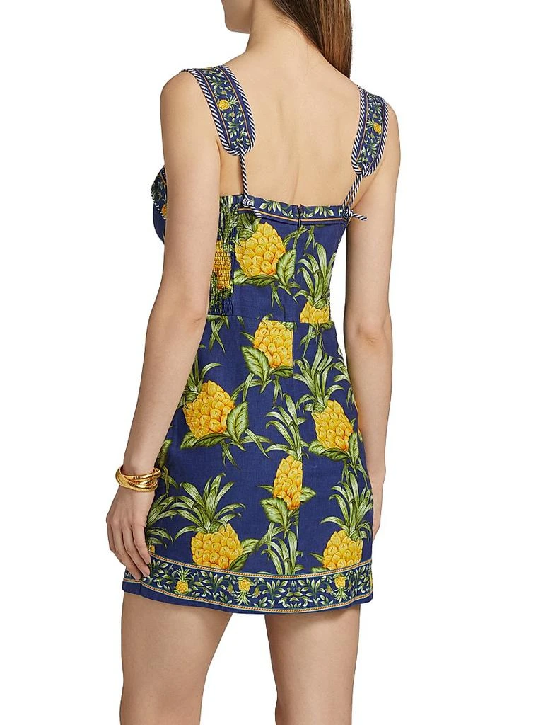 FARM Rio Delicate Pineapple Lace-Up Minidress - Navy Blue - X-Large