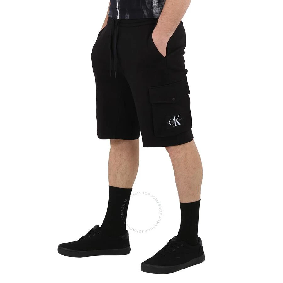 Calvin Klein Men's Black Cotton Terry Monogram Badge Sweat Shorts 3