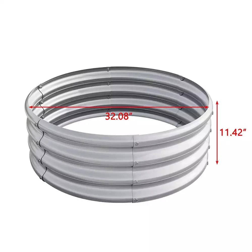 Streamdale Furniture Metal Round Raised Garden Bed for Vegetables and Flowers 3