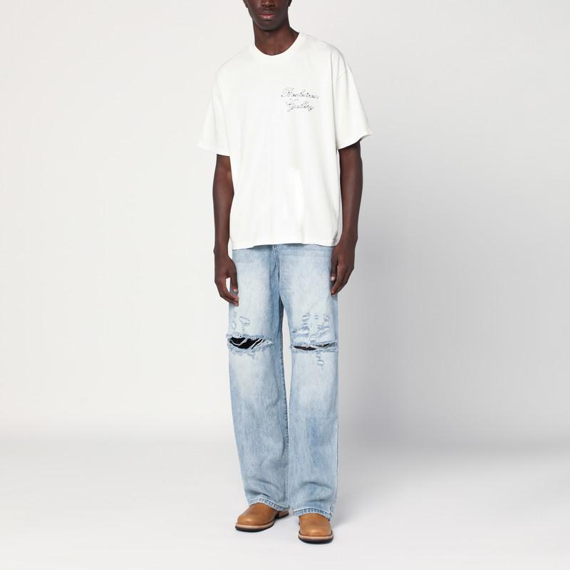 Basketcase Gallery Light blue washed jeans with rips
