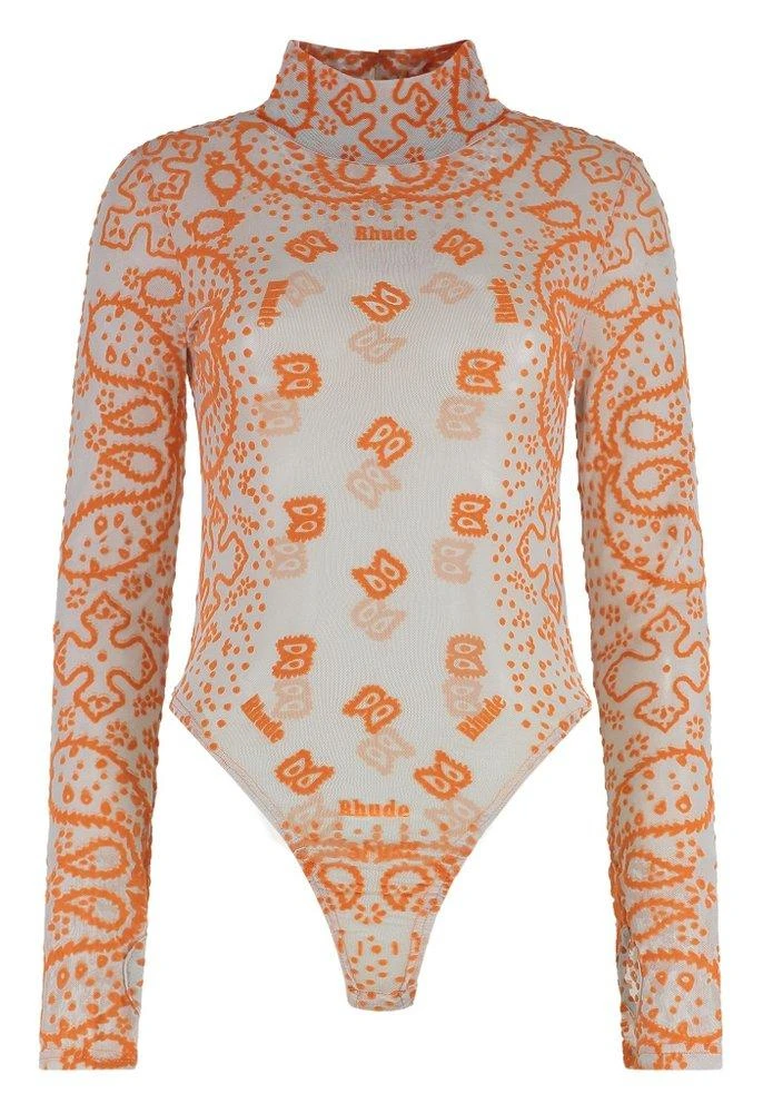 Rhude Rhude Bandana-Embroidered High Neck Bodysuit