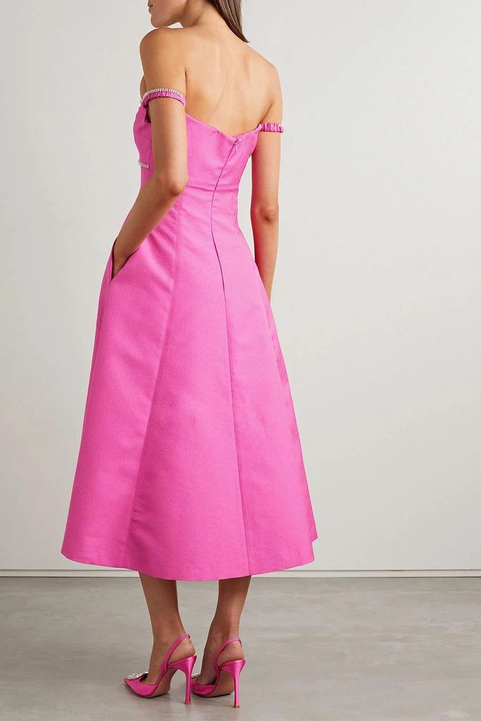 Self Portrait Off-the-shoulder crystal-embellished brocade midi dress 3