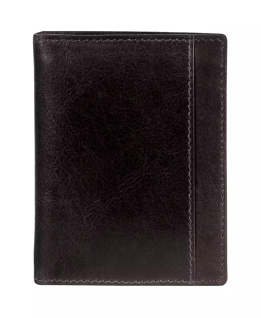 Mancini Leather Goods Casablanca Collection Men's RFID Secure Center Unique Vertical Wing Wallet