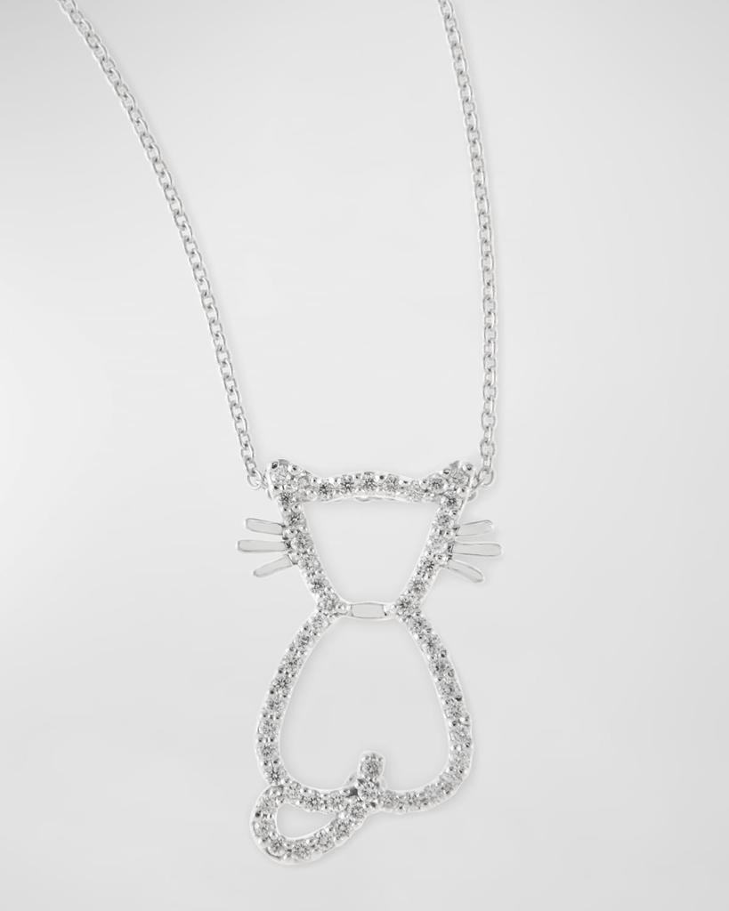 Roberto Coin Pave Diamond Cat Pendant Necklace