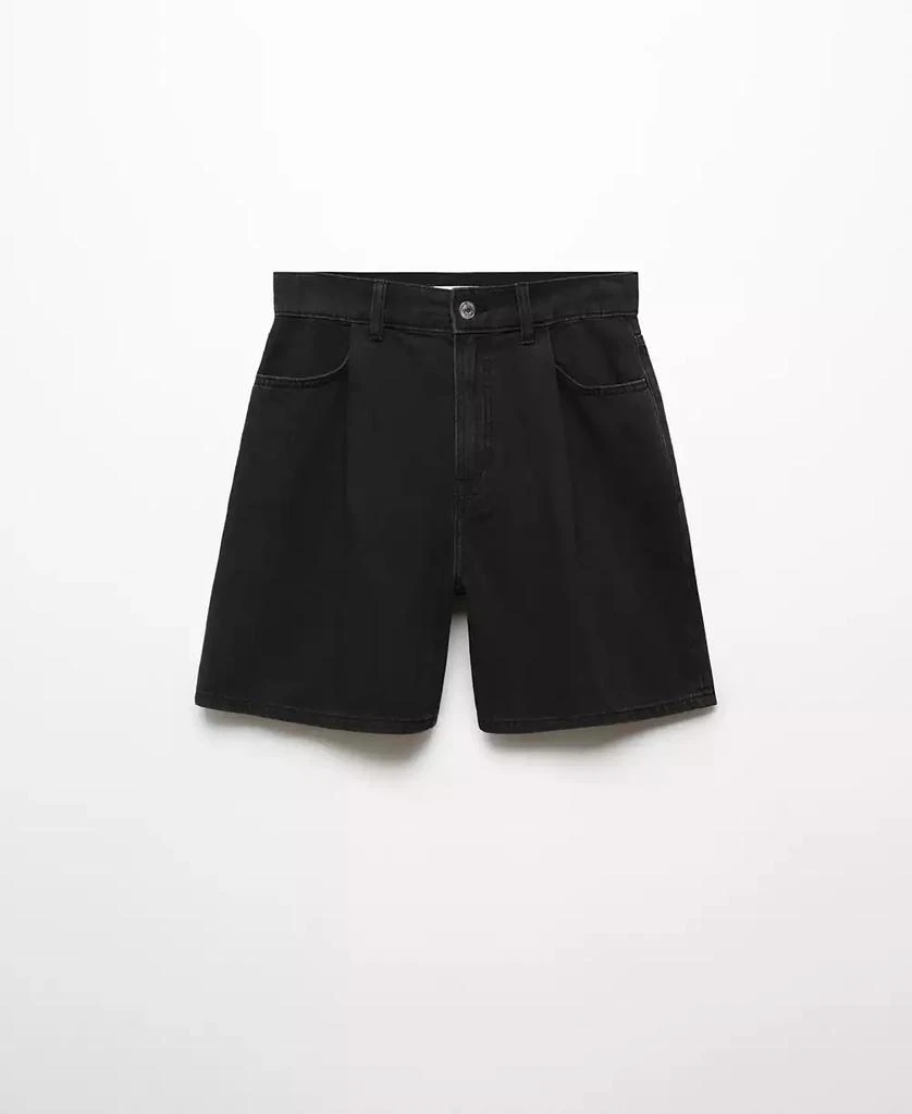 Mango Women's Pleats Detail Denim Shorts 3