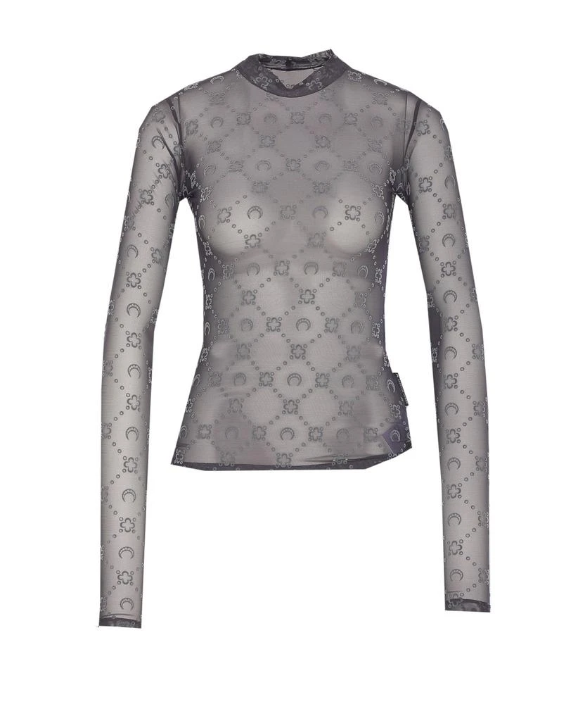 MARINE SERRE Marine Serre Second Skin Semi-Sheer Top 1