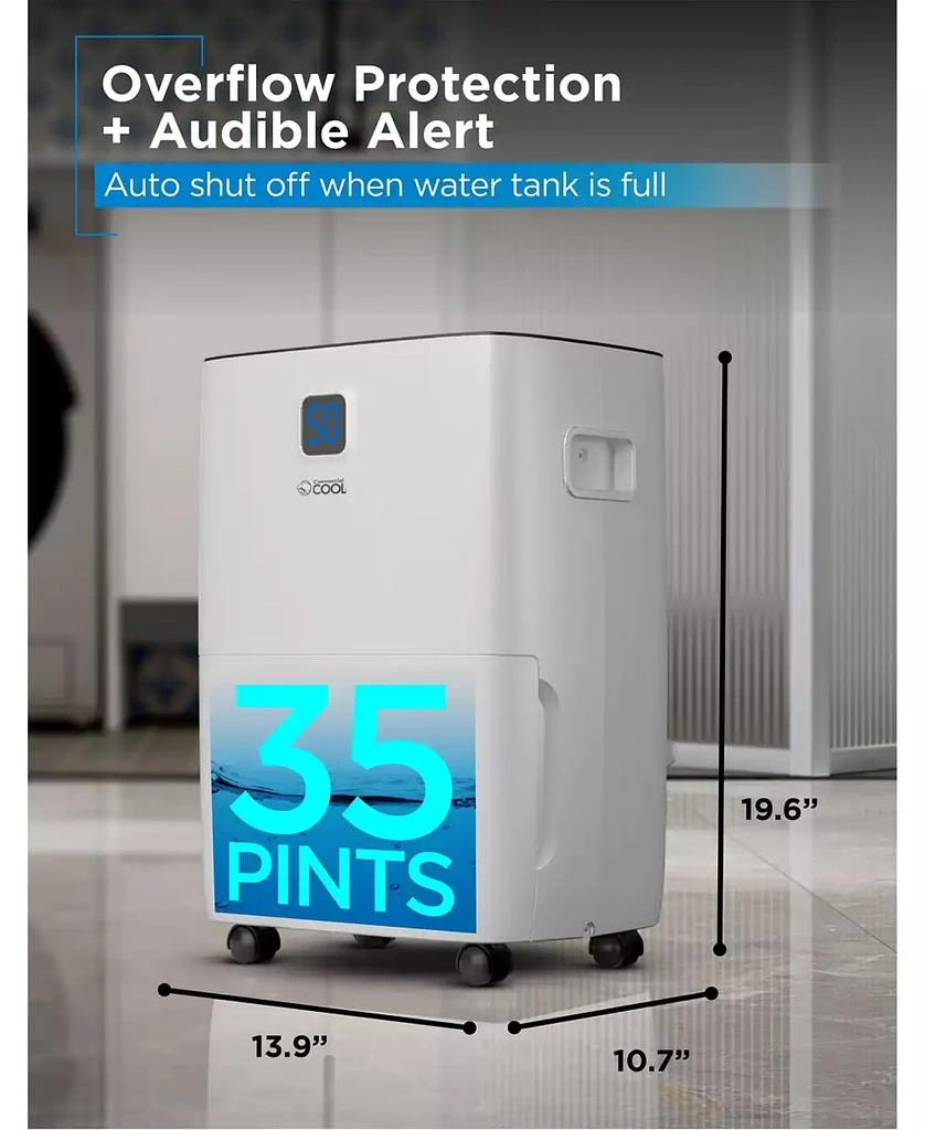 Commercial Cool 35 Pint Dehumidifier with Adjustable Humidistat, Portable, Home 
Kitchen, Basement Use, 3000 Sq. Ft. 5