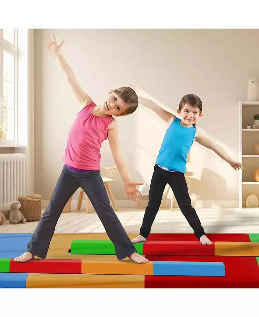 BalanceFrom Fitness All Purpose Mat with 8 Ft Balance Beam Gymnastic Set, Multi 3
