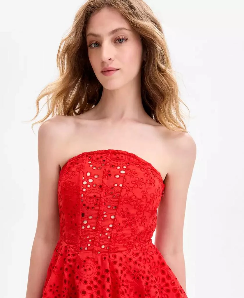 ASTR Women's Deasia Strapless Eyelet Dress 4