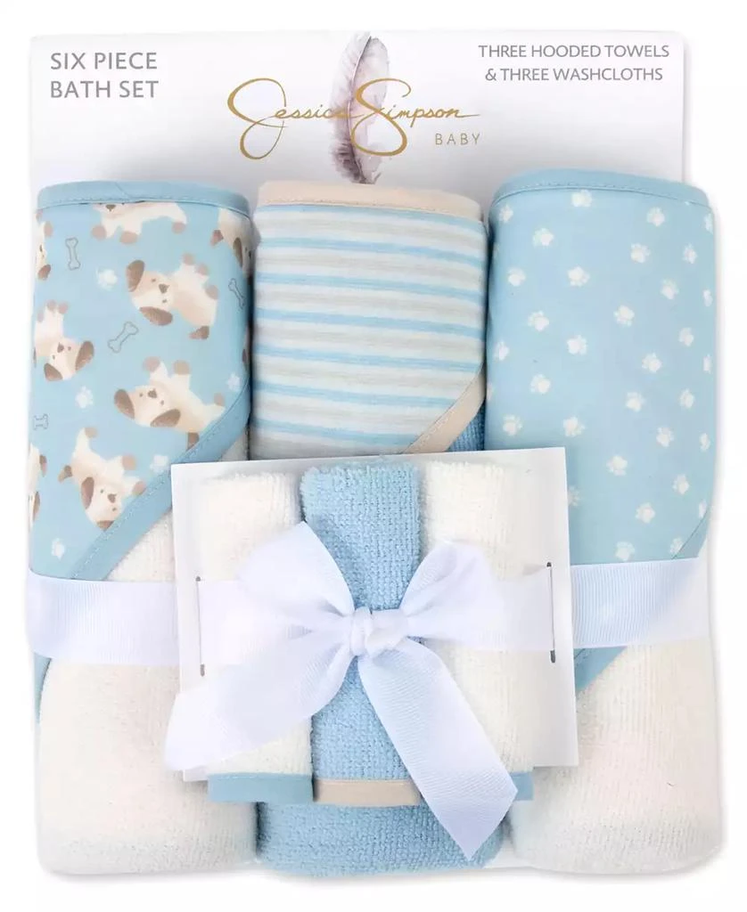 Jessica Simpson Baby Boys Hooded Towel and Washcloth, 6-Piece Set 2