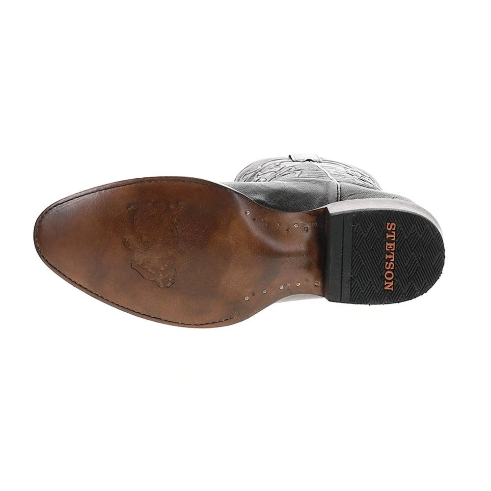 STETSON Carlisle Embroidered Round Toe Pull On Cowboy Boots 5