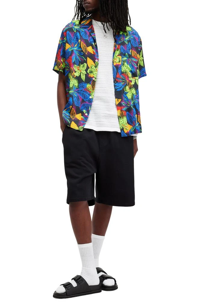 ALL SAINTS Goldfarb Floral Convertible Collar Camp Shirt 5