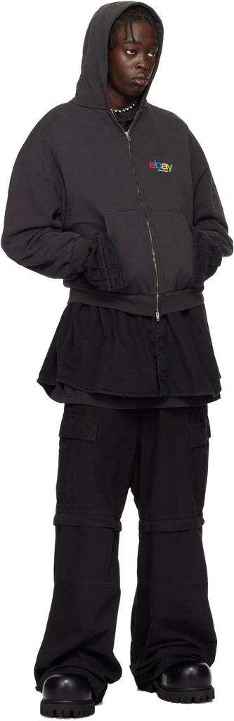 Balenciaga Black eBay Edition Zip-Up Hoodie - Hoodies - Save