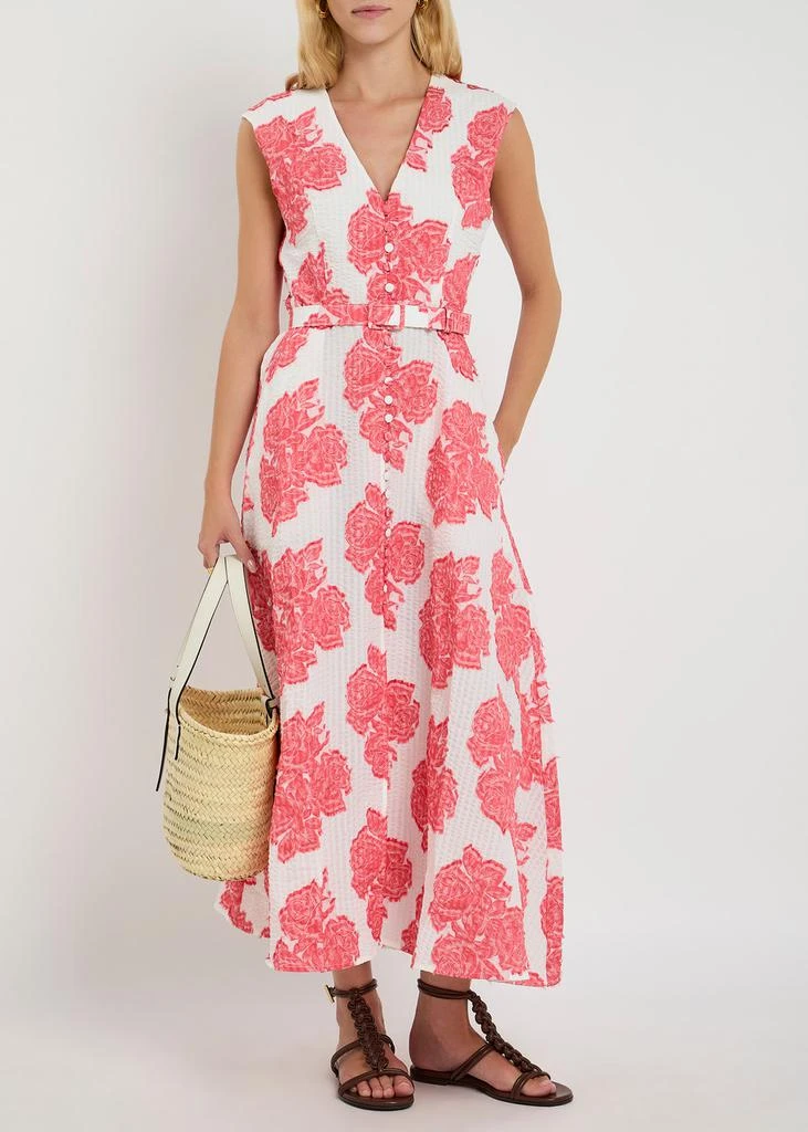 Evi Grintela Caroline floral-printed seersucker midi dress 4