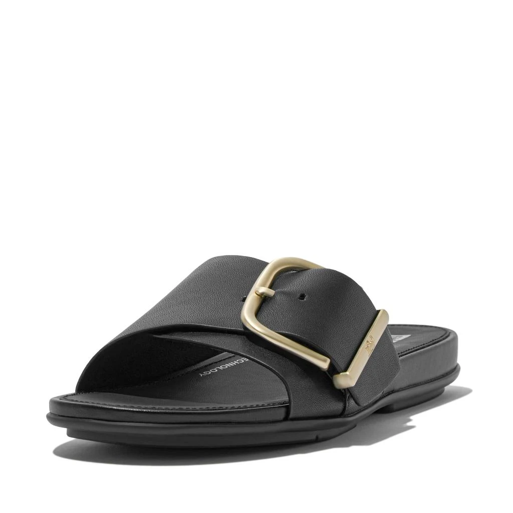 FitFlop Gracie Maxi-Buckle Leather Slides 5
