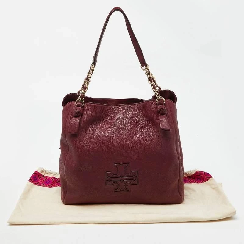Tory Burch Tory Burch Burgundy Leather Chain Tote 9