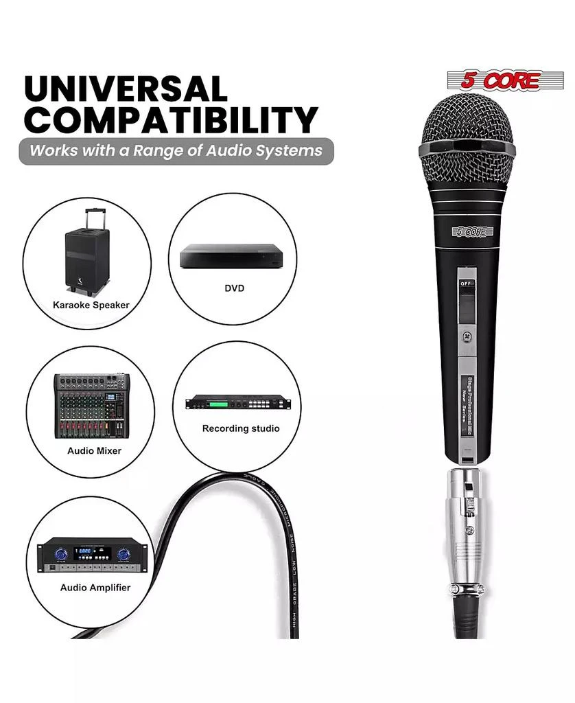 5 Core Microphone XLR Dynamic Karaoke Singing Handheld Microfono ...