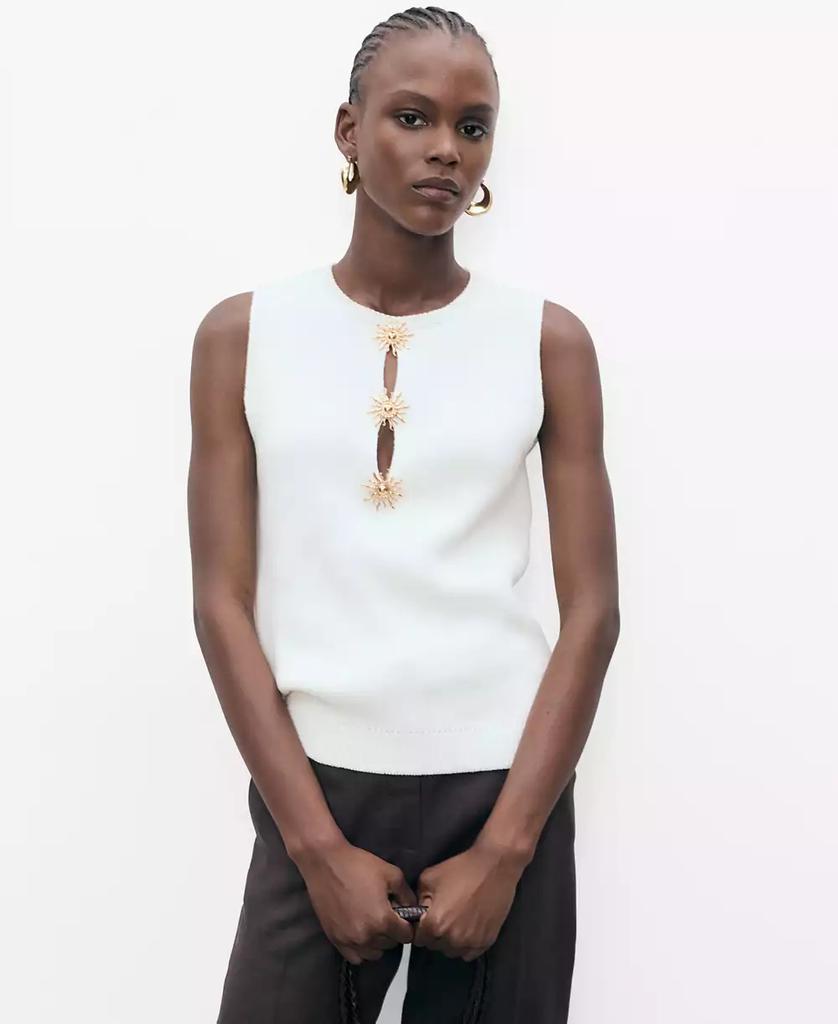 Mango Women's Jewel Buttons Knitted Top