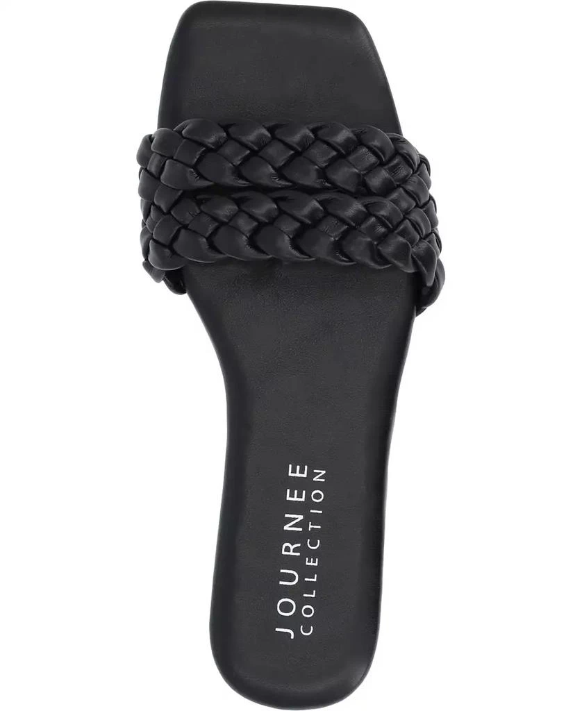 Journee Collection Women's Sawyerr Wide Width Braided Square Toe Sandals 4