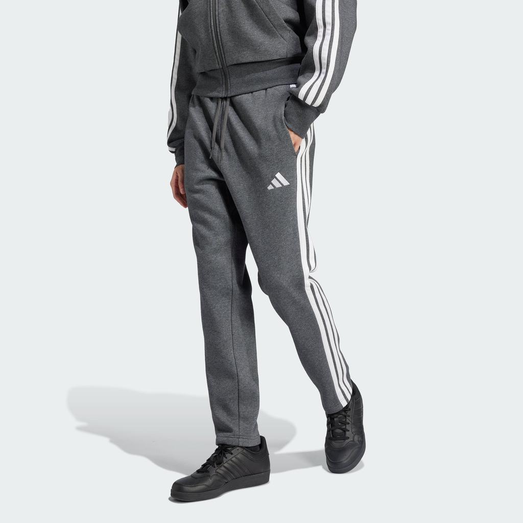 Adidas Men's  Essentials 3-Stripes Open Hem Fleece Pants