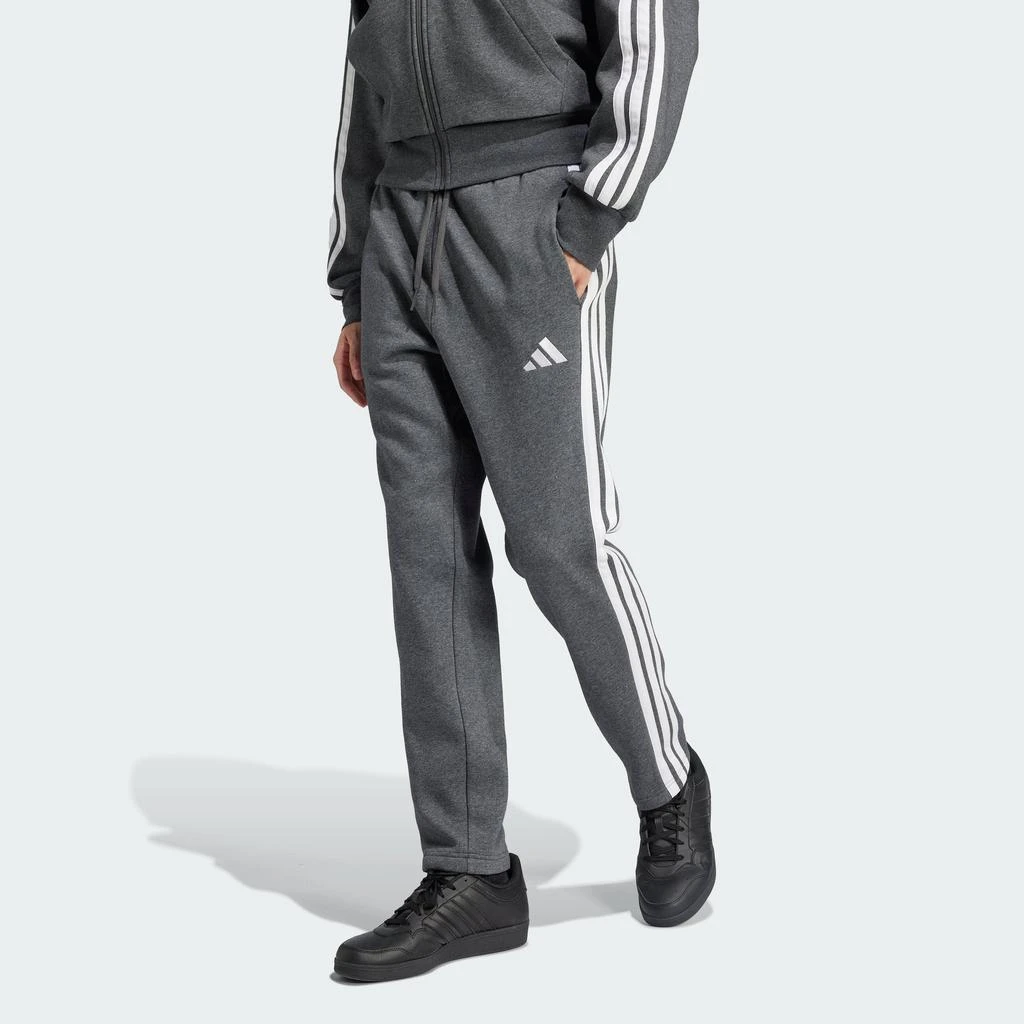 Adidas Men's  Essentials 3-Stripes Open Hem Fleece Pants 2