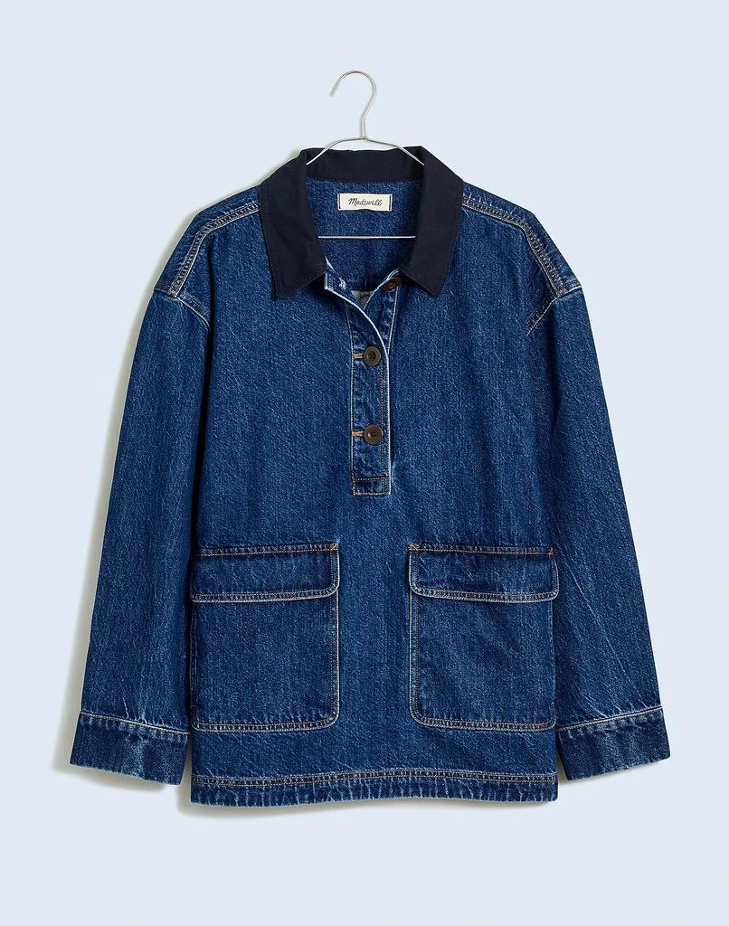 Madewell Denim Oversized Pullover Jacket in Willmont Wash 6