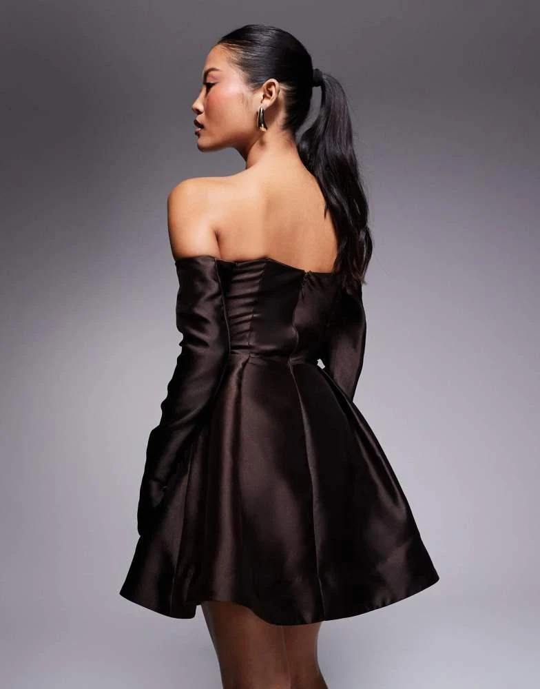 knee length dresses for ladies All Things Golden - The Luxe Rib Mini Dress - Espresso